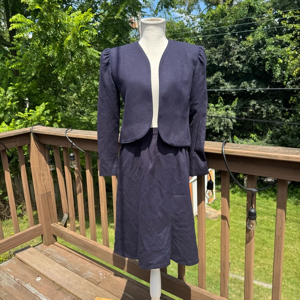Vintage The Villager Purple Skirt & Blazer Set Union Made
